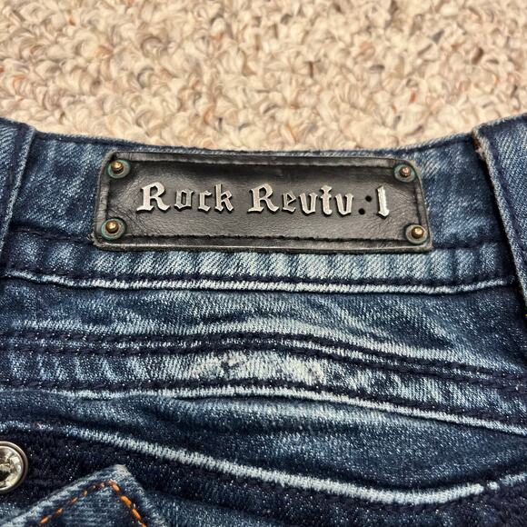 Rock Revival Gwen Boot Cut Jeans Sz 30 Dark Wash Denim Low Rise Retro - Picture 10 of 10